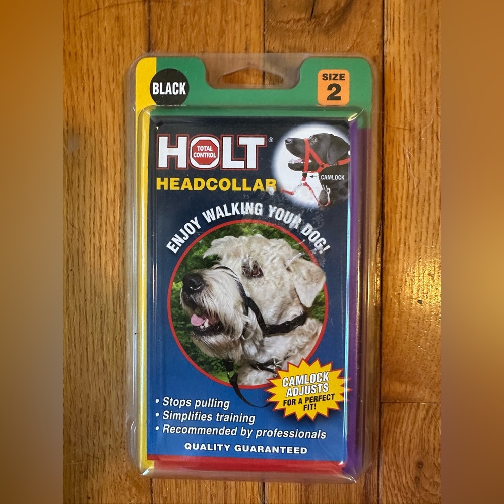 HOLT HEADCOLLAR  NO PULL DOG TRAINING Manual Incl Blk Sz 2 Cocker Border Collie+
